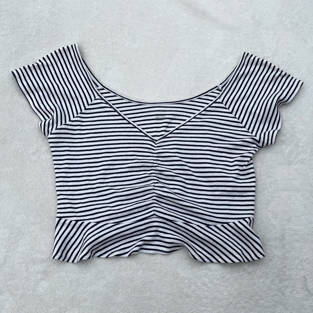 American Eagle Striped Crop Top